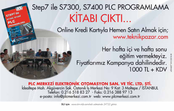 Step 7 ile S7300, S7400 PLC programlama kıtabı çıktı.