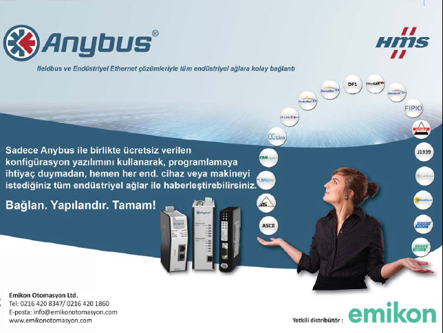 Emikon Otomasyon; Anybus Fieldbus ve Endüstriyel Çözümleriyle Tüm Endüstriyel Ağlara Kolay Bağlantı