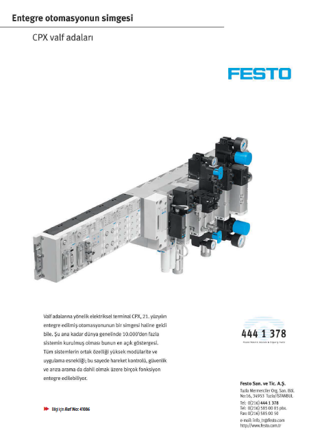 Festo Entegre Otomasyonun Simgesi Cpx Valf Adalari