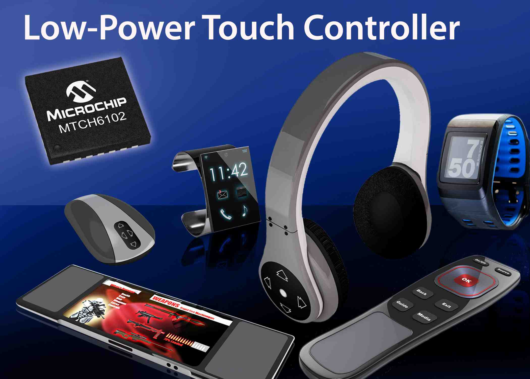 Am controller. Low Control. Touch Control logo.